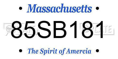85SB181 Massachusetts License Plate
