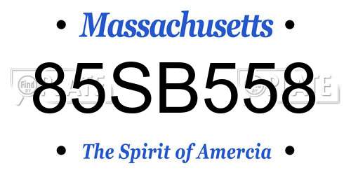 85SB558 Massachusetts License Plate