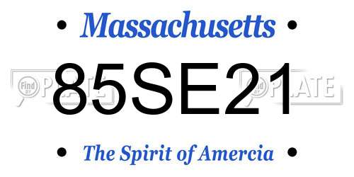 85SE21 Massachusetts License Plate