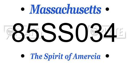 85SS034 Massachusetts License Plate