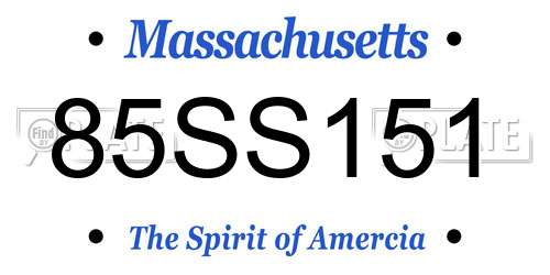 85SS151 Massachusetts License Plate