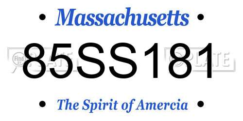 85SS181 Massachusetts License Plate
