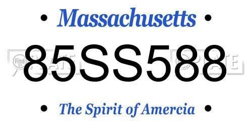 85SS588 Massachusetts License Plate
