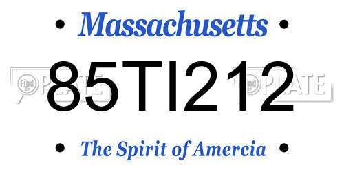 85TI212 Massachusetts License Plate