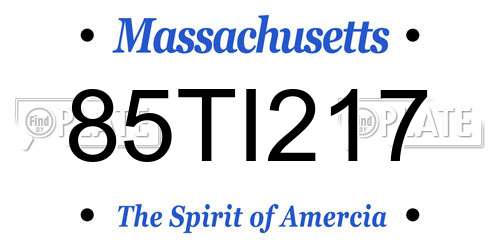 85TI217 Massachusetts License Plate