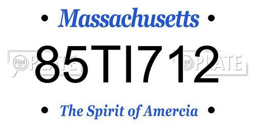 85TI712 Massachusetts License Plate