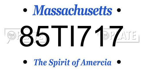 85TI717 Massachusetts License Plate