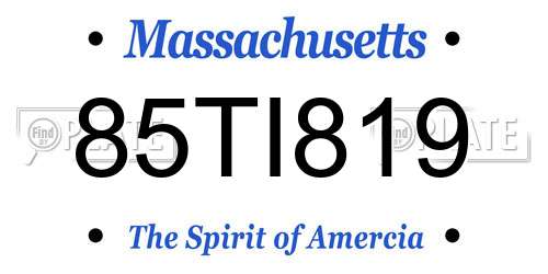85TI819 Massachusetts License Plate