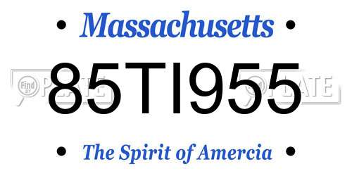 85TI955 Massachusetts License Plate
