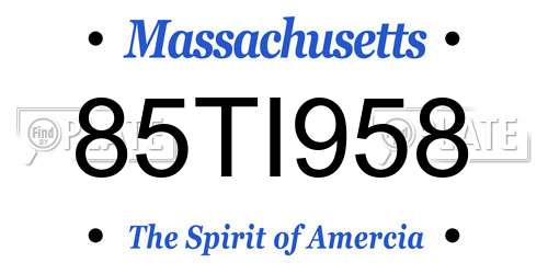 85TI958 Massachusetts License Plate