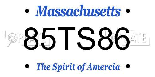 85TS86 Massachusetts License Plate