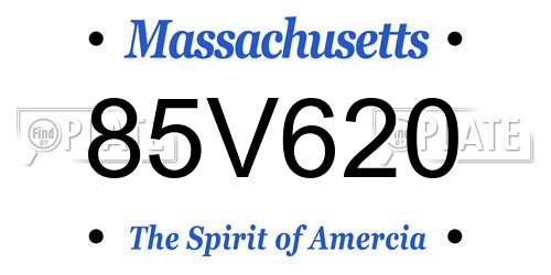 85V620 Massachusetts License Plate