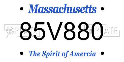 85V880 Massachusetts License Plate