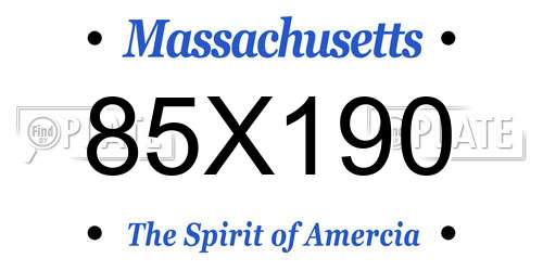 85X190 Massachusetts License Plate