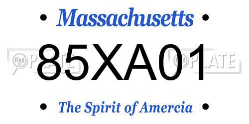 85XA01 Massachusetts License Plate