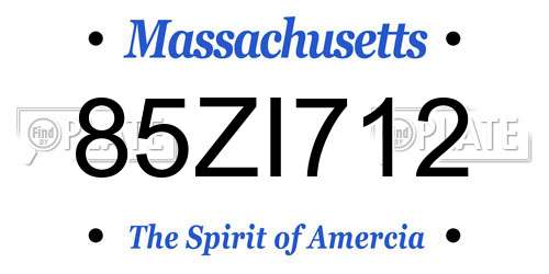85ZI712 Massachusetts License Plate