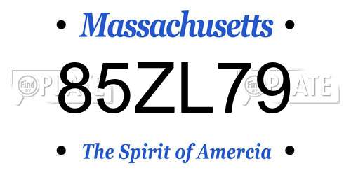85ZL79 Massachusetts License Plate