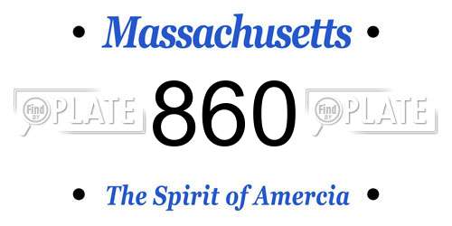 860 Massachusetts License Plate