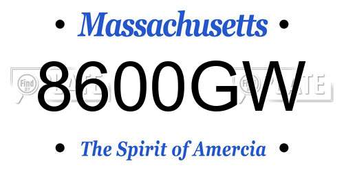 8600GW Massachusetts License Plate