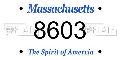 8603 Massachusetts License Plate