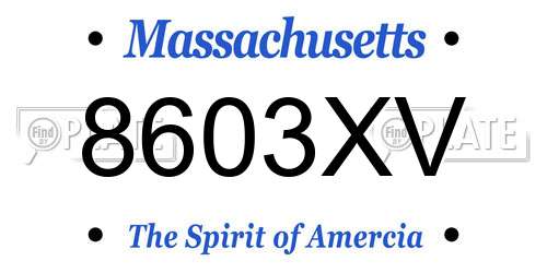 8603XV Massachusetts License Plate