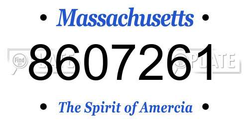 8607261 Massachusetts License Plate