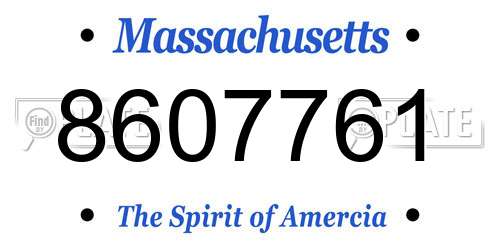 8607761 Massachusetts License Plate