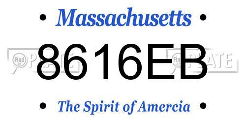 8616EB Massachusetts License Plate