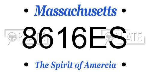 8616ES Massachusetts License Plate