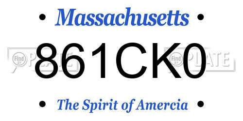 861CK0 Massachusetts License Plate