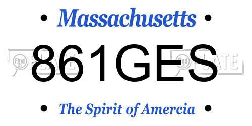861GES Massachusetts License Plate