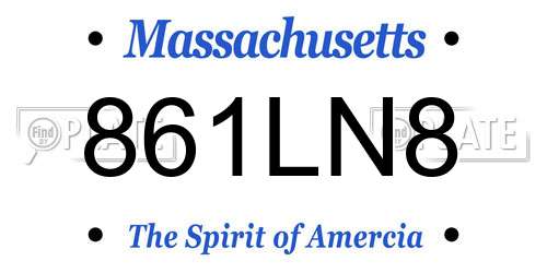 861LN8 Massachusetts License Plate