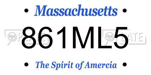861ML5 Massachusetts License Plate