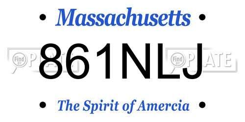 861NLJ Massachusetts License Plate