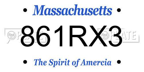 861RX3 Massachusetts License Plate