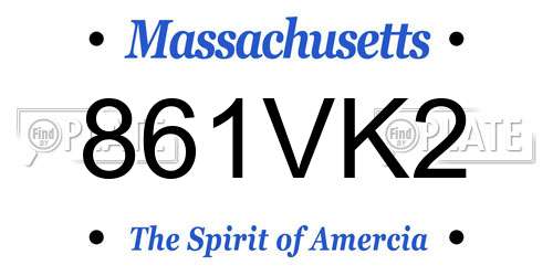 861VK2 Massachusetts License Plate