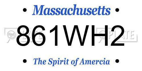 861WH2 Massachusetts License Plate