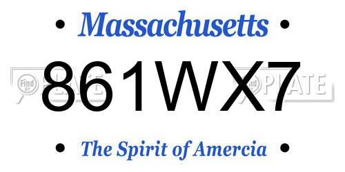 861WX7 Massachusetts License Plate