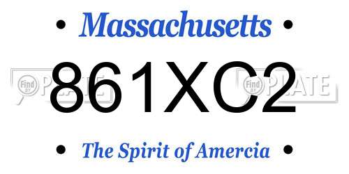 861XC2 Massachusetts License Plate