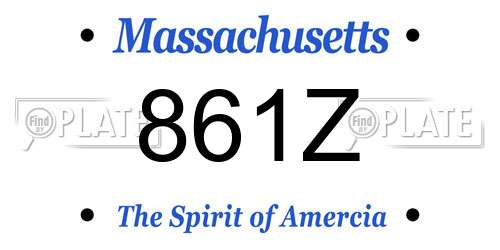 861Z Massachusetts License Plate