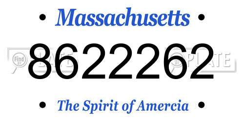 8622262 Massachusetts License Plate
