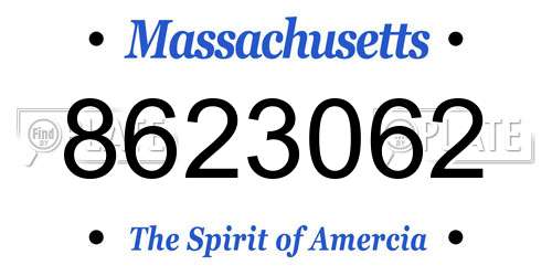 8623062 Massachusetts License Plate