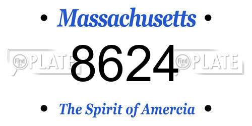8624 Massachusetts License Plate