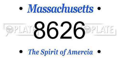 8626 Massachusetts License Plate