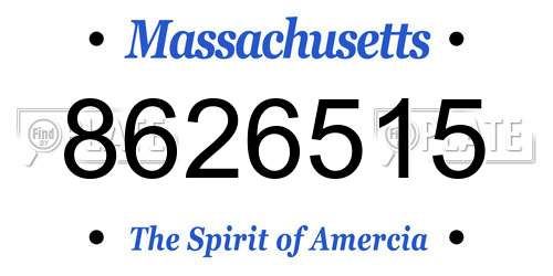 8626515 Massachusetts License Plate
