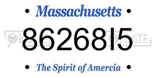 86268I5 Massachusetts License Plate