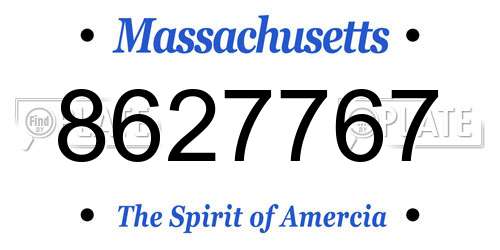 8627767 Massachusetts License Plate