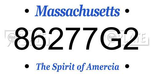 86277G2 Massachusetts License Plate