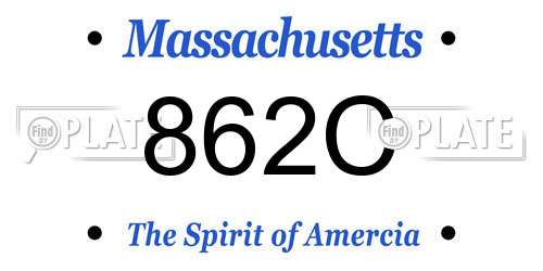 862C Massachusetts License Plate