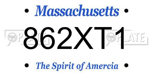 862XT1 Massachusetts License Plate